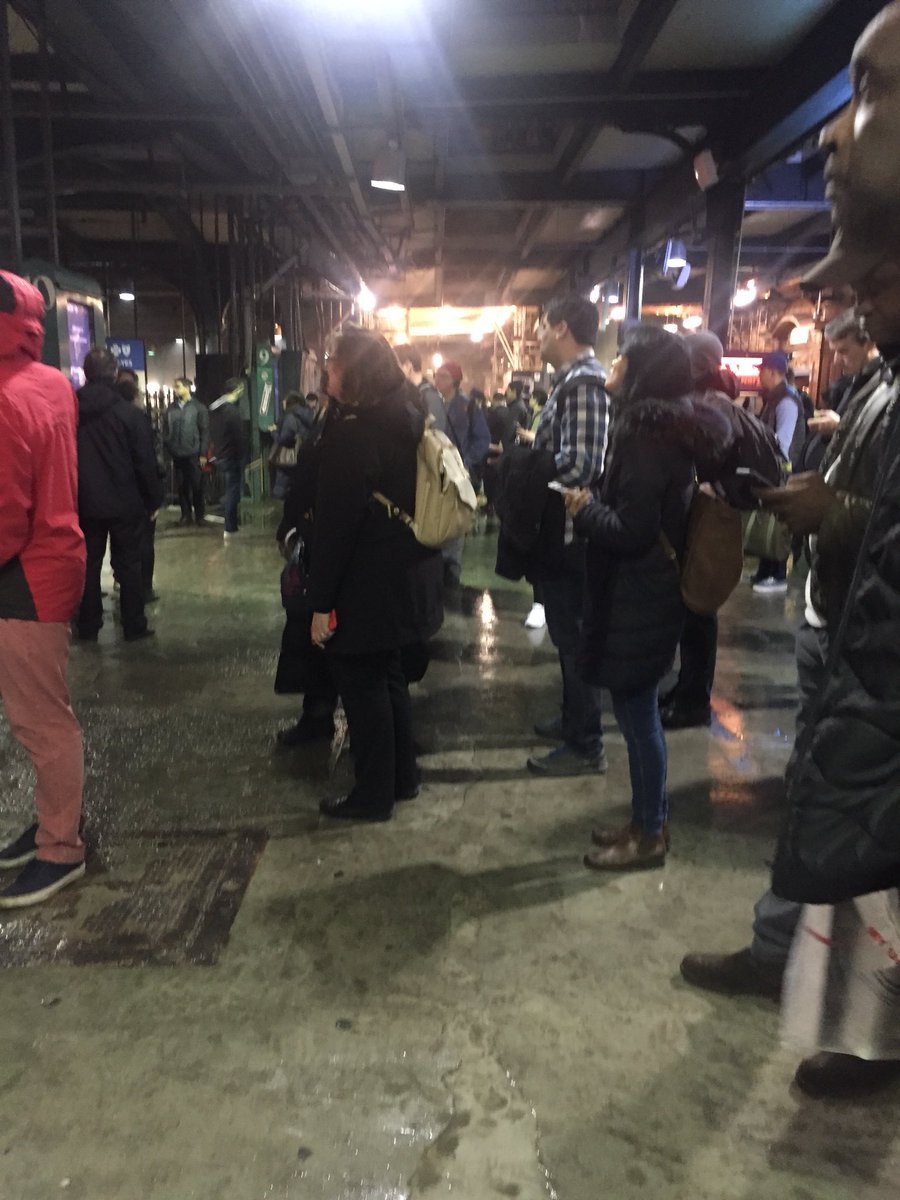 SandySinha86's tweet photo. Not a single train at Hoboken? Tons of passengers are stranded on a Friday night. @NJTRANSIT get it together! There have been issues EVERY DAY THIS WEEK! Signed, angry, paying customer. https://t.co/mvlp3lXzPe
