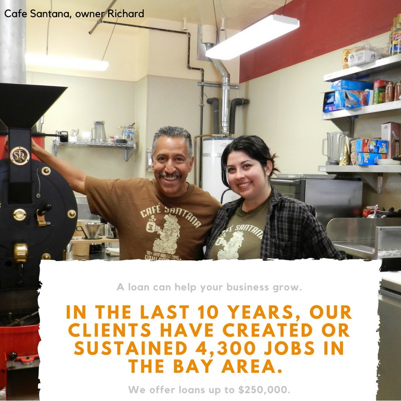 MainStLaunch's tweet photo. Small businesses create jobs.  In the last 10 years, our clients have created or sustained 4,300 jobs in the Bay Area.  A loan can help your business grow.  We offer loans up to $250,000. https://t.co/VLDcV2KnCj