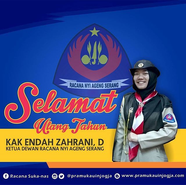 PramukaUINjogja's tweet photo. Selamat ulang tahun ini untuk Kak @eendahzahrani selaku Ketua Dewan Racana Nyi Ageng Serang masa bakti 2018

____

Suka-19
#pramukauinjogja
#protokolpramukauinjogja #pramukadiy 
#pramukaupdate 
#pramukakece 
#pramukajogja 
#pramukaindonesia #indonesiascoutjournalist
#Timprot… https://t.co/KDyKjzFctL