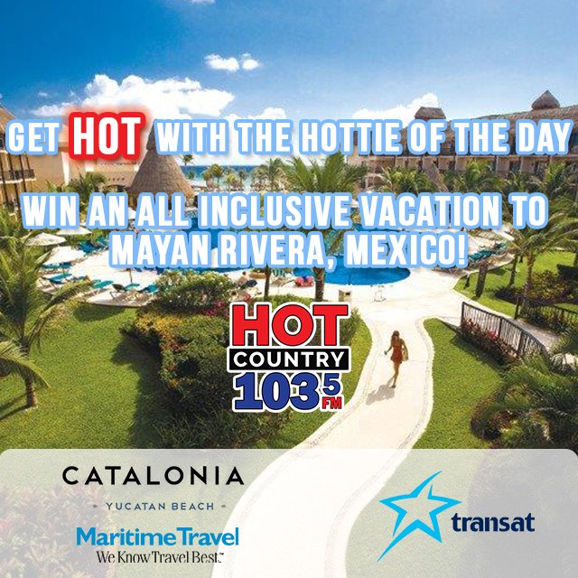 YourHalifaxNow's tweet photo. Listen for our #HottieOfTheDay Jason Aldean for your chance to qualify for an all-inclusive 7 day vacay for 2 to the Mayan Riviera, Mexico! Next chance coming up around 9:10pm! #MaritimeTravel #TransatVacationIsCalling ~@Lex9O2 https://t.co/94frUtotyc