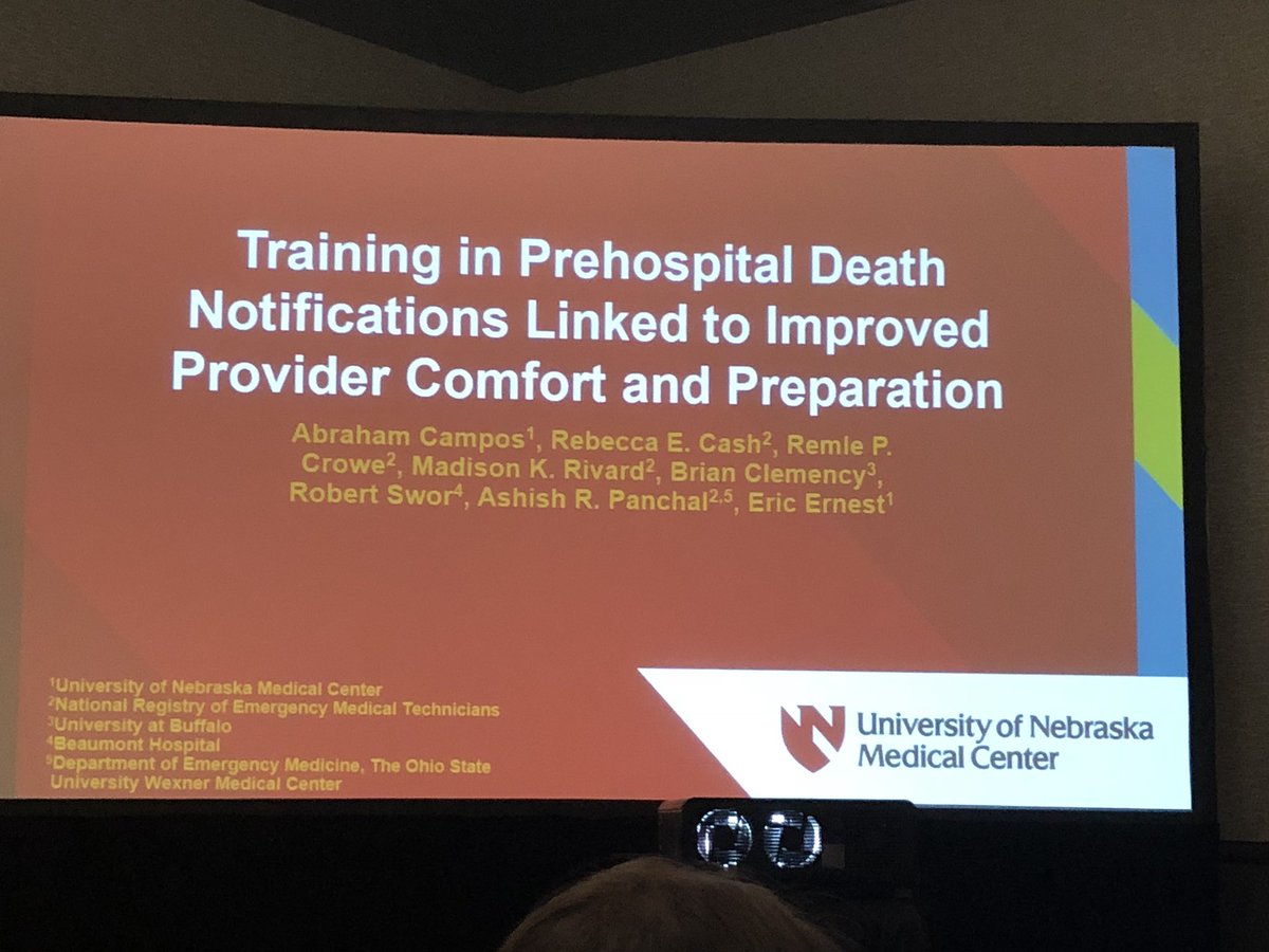 UNMCEMSDOC's tweet photo. Dr Campos presenting at National Association of EMS Physicians National Conference oral abstract session @naemsp2018 @NebraskaEM https://t.co/xTujHs945r