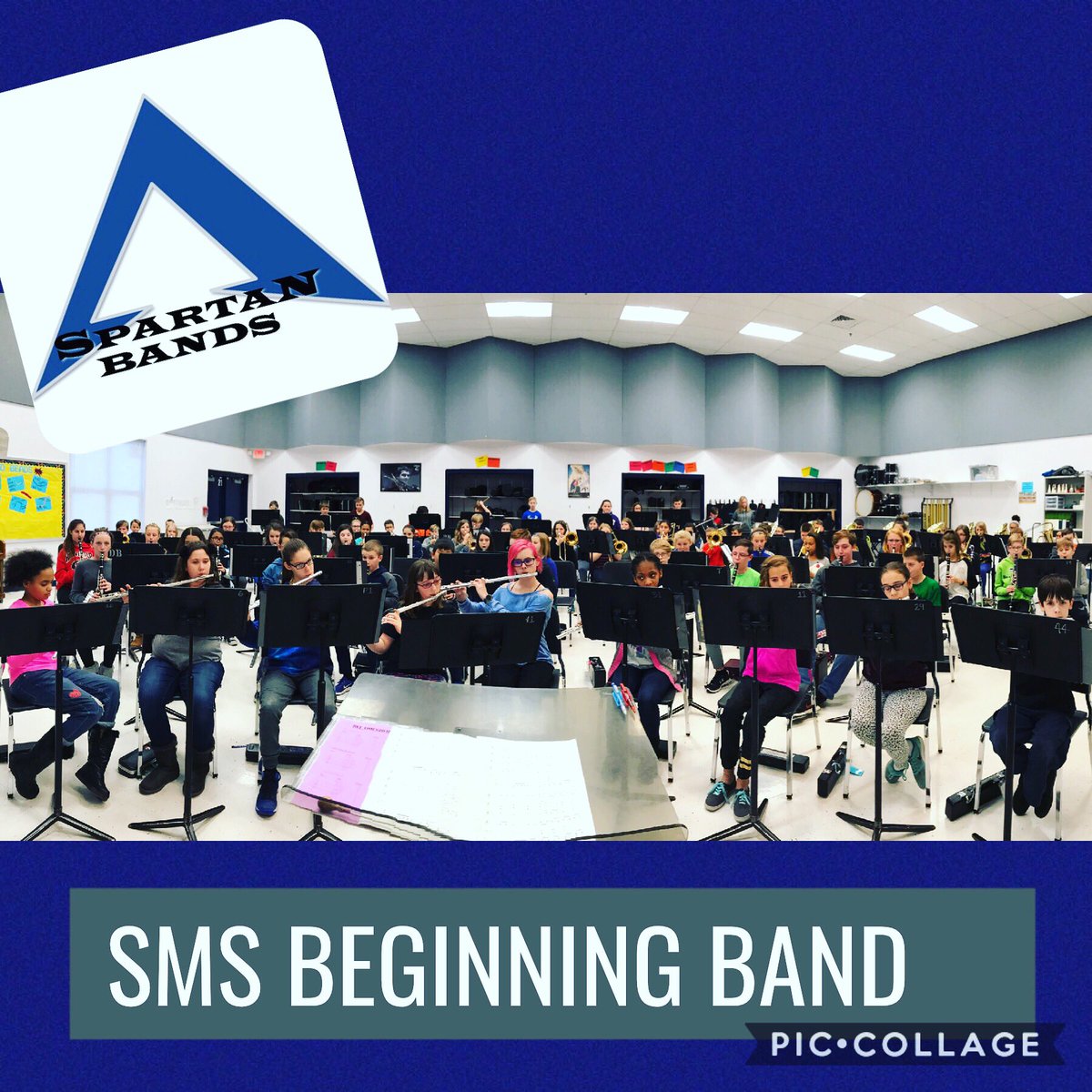 saegerbands's tweet photo. #SMSBeginningBand 2017/18 -- first combined rehearsal! GREAT work today, everyone! 👍 Concert is Tuesday, 1/16 at 7PM! 🎶 Hey, @fhcspartanbands students, come relive your #IntroducingTheBand days! @SaegerMiddle @DrKWorley https://t.co/IgTvXwNn5C