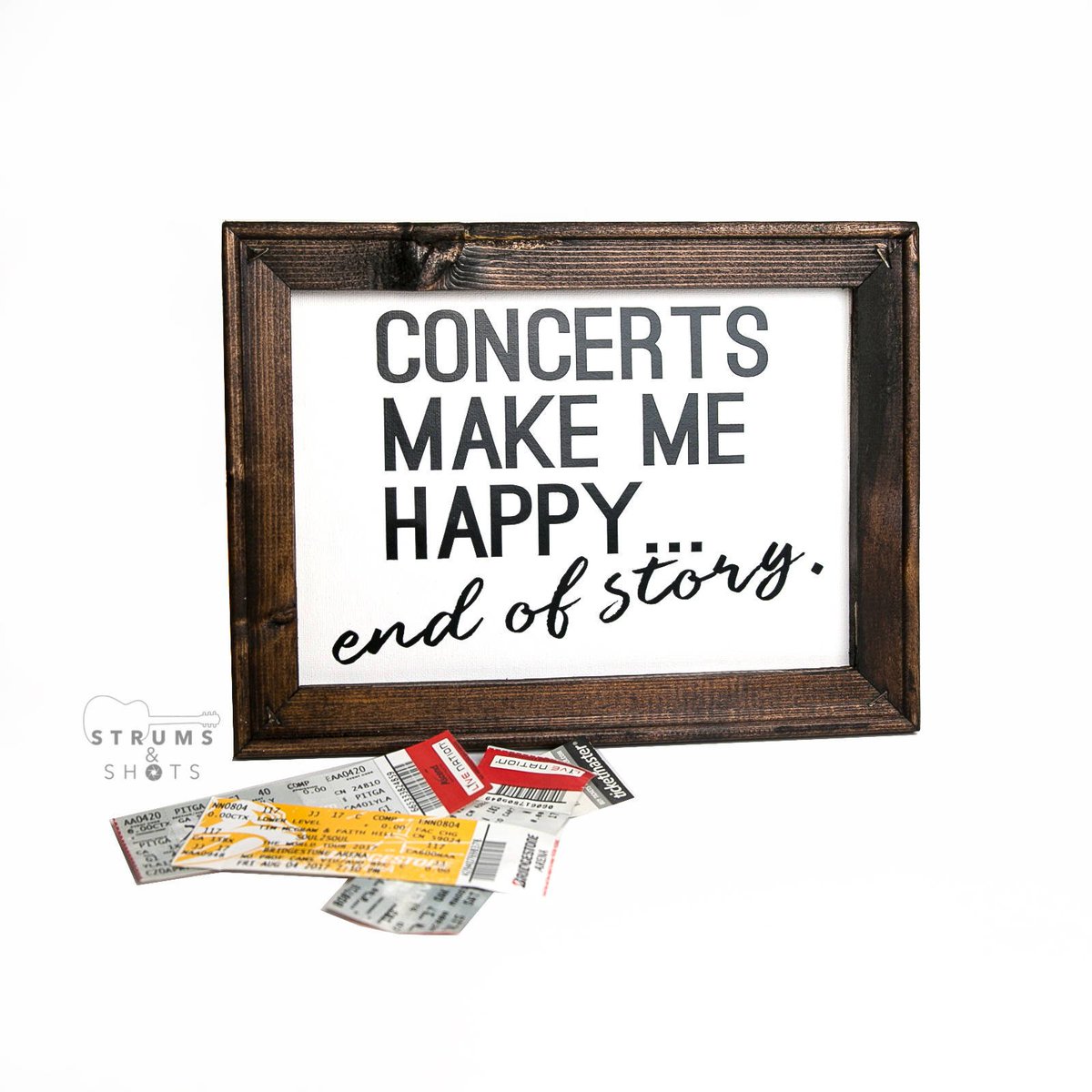 StrumsandShots's tweet photo. New in the #Etsy shop! Tired of explaining yourself &amp; your passions to people who just don't get it? Now you don't have to! Get straight to the point with this "Concerts Make Me Happy...End of Story" framed canvas! https://t.co/EXglK58nJm #MusicLover #ConcertJunkie https://t.co/pUvglIiagj