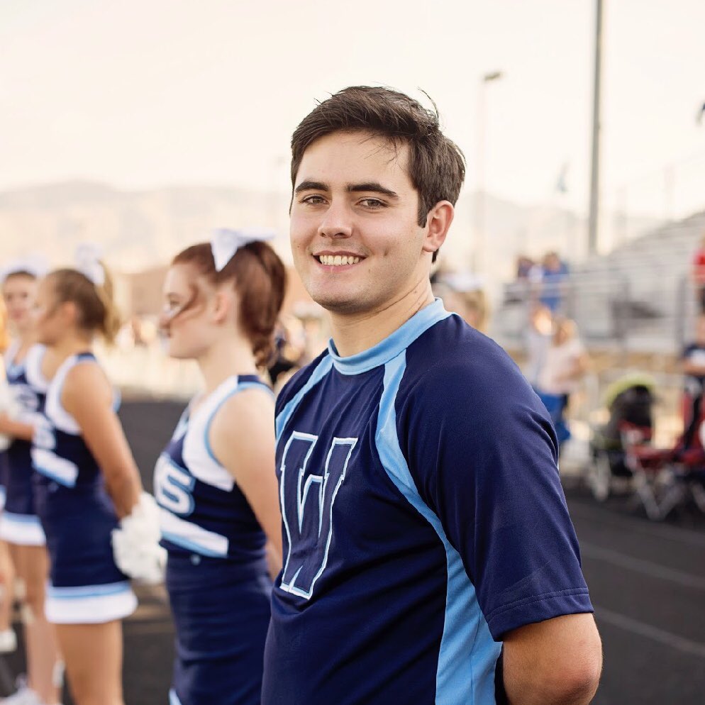 whscheer_squad's tweet photo. SQUAD HIGHLIGHT 🌟
Say hello to our amazing senior Devon! We have loved having him as part of our team. He is always looking for ways to improve and get better! His partner stunting skills are killer and it’s always a blast to watch him tumble! You make us smile! ⚡️💙👏🏼 https://t.co/TRJQLLckl8