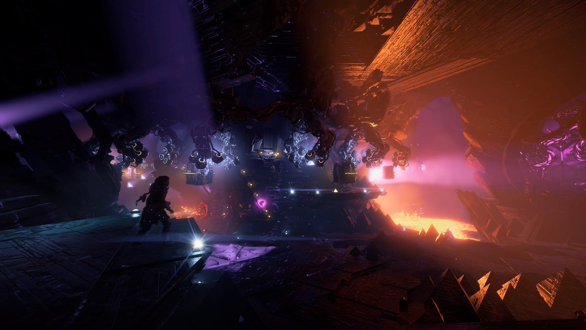 GameroGrapher's tweet photo. Daily Dosis #HorizonZeroDawn! Loved the cyberpunk atmosphere and 80es vibes in terms of lighting in breeding ground Epsilon.  #HZDPhotomode #TheFrozenWilds #HorzonZeroDawnTheFrozenWilds #Gametography #Gamography #VirtualPhotography #PS4pro @Guerrilla https://t.co/M21BiMvzDZ