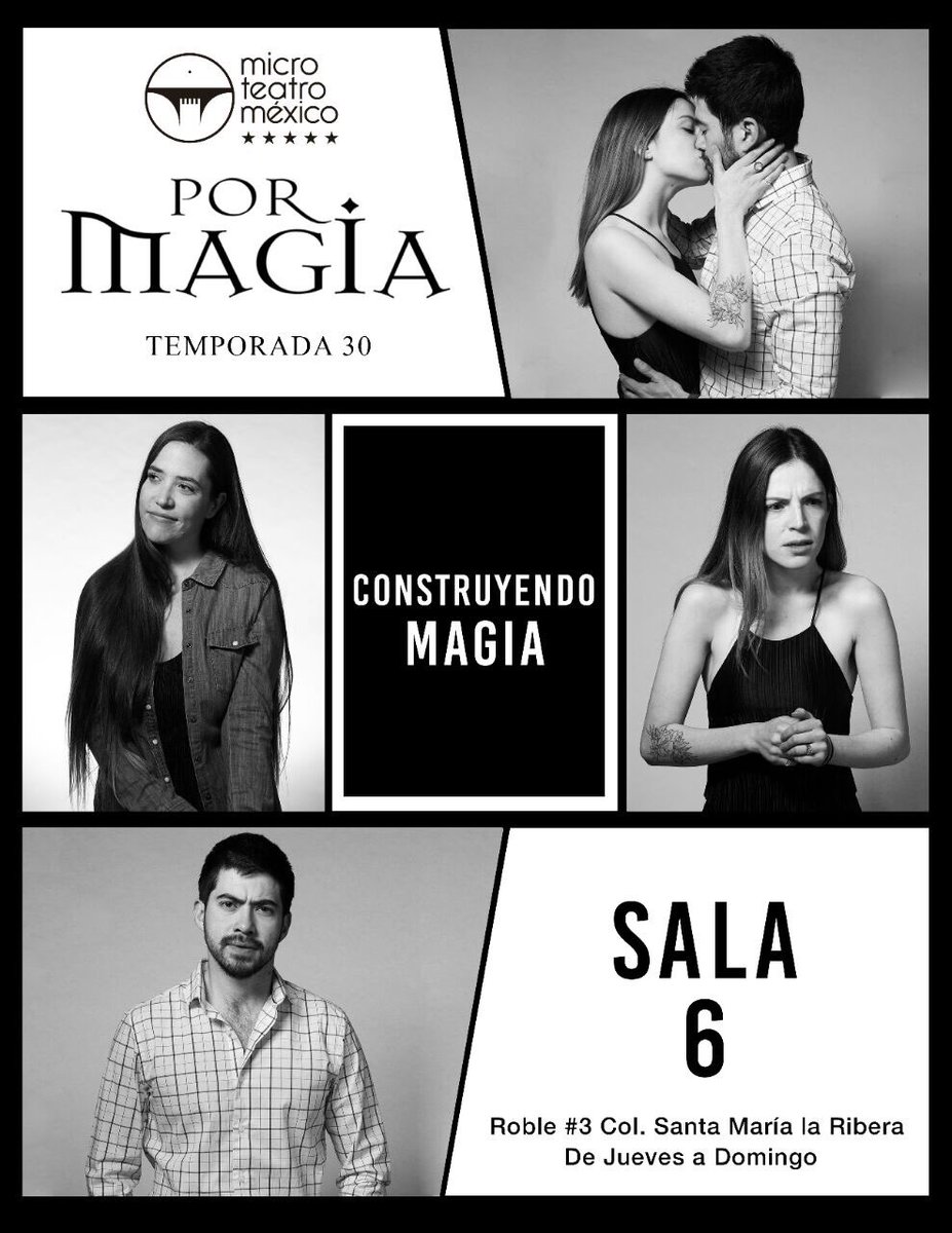 RobleClaroMex's tweet photo. La cuenta regresiva continúa... ¡ÚLTIMO FIN DE SEMANA!

Hoy las funciones corren a cargo de Daniela Ruiz (“Melina”) y Alan Téllez (“Benjamín”). Los esperamos en la Sala 6 de @MicroTeatroMex .

#porMagia
#SomosMicroteatro
#MicroteatroMex https://t.co/lVLEcjg5kv