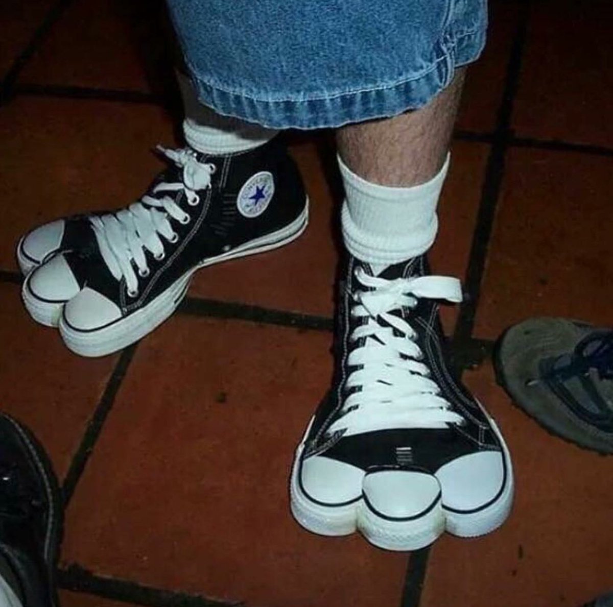 nile_brown's tweet photo. the year is 2019. we wear these now to accommodate our feet after the nuclear war. https://t.co/CkWntC7Ha5