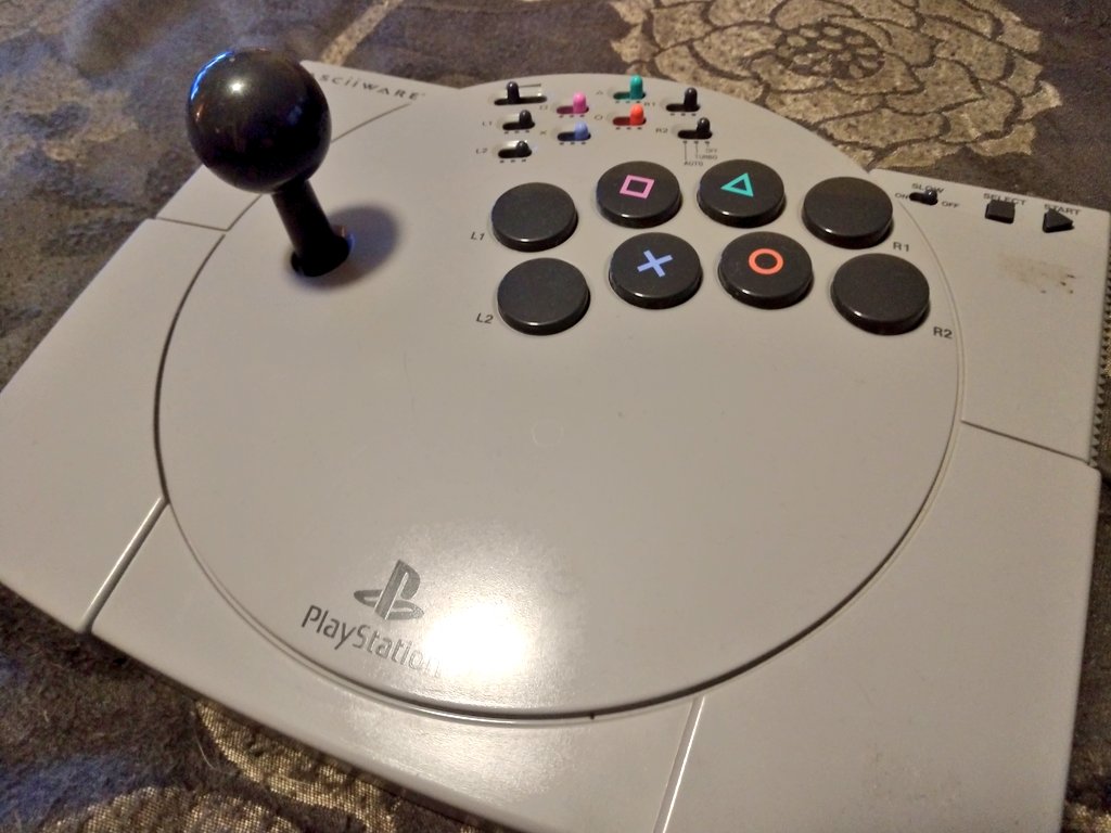 pixel_slayers's tweet photo. Excited to do a review on this baby. Anyone have one of these back in the day?
#asciiware #joystick #playstation1 https://t.co/JclyrxpHp9