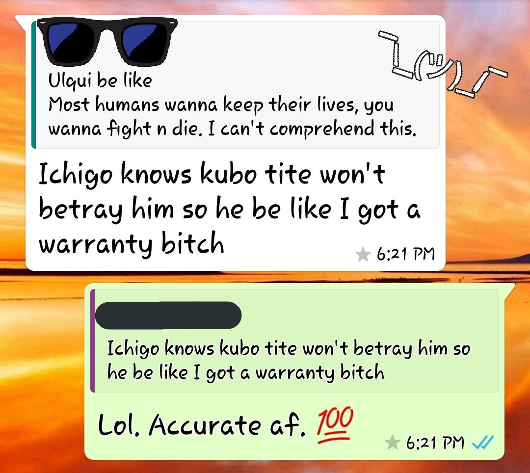 ConceitVanity's tweet image. An intellectual convo about Bleach with a friend of mine resulted with the ultimate truth.

 #SupportBleach #Funfact