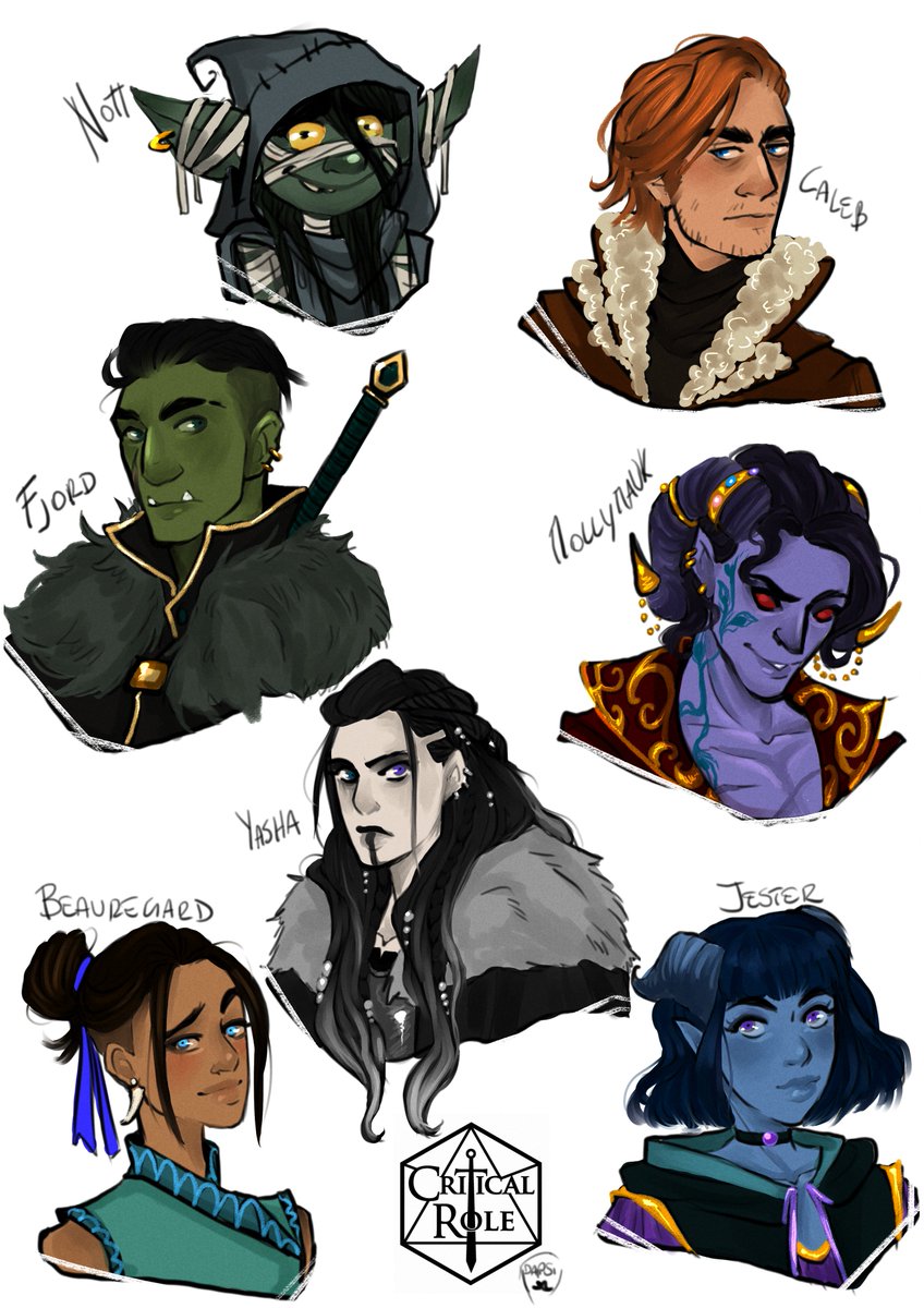 AlexielApril's tweet photo. my first fanarts of CR were a couple and the headshots of the VM,i already draw a couple so this means headshots of my new babies!!! #CriticalRole #criticalrolefanart https://t.co/bsYyxuDDlP