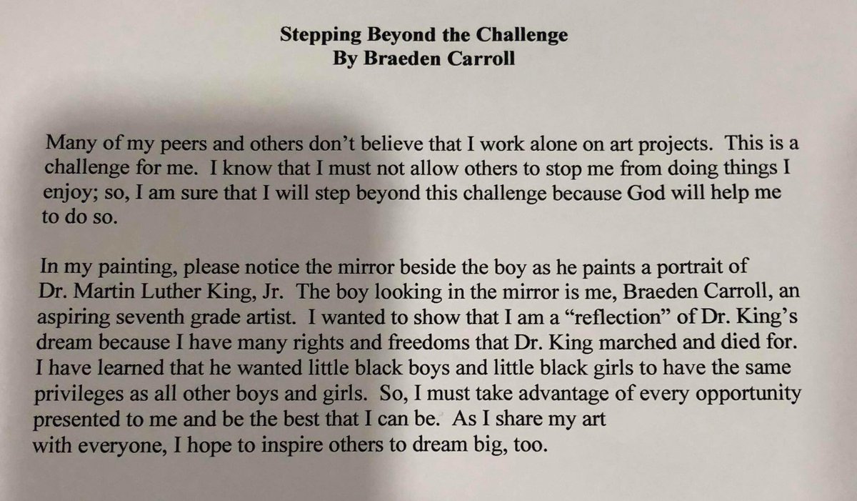 rafranzdavis's tweet image. My nephew @BraedenArt piece that he painted for my hometown’s Martin Luther King Jr. Oratorical Art Contest. He’s at the public library right now showing. He’s 13. No art classes ever, other than YouTube. Read his description too.