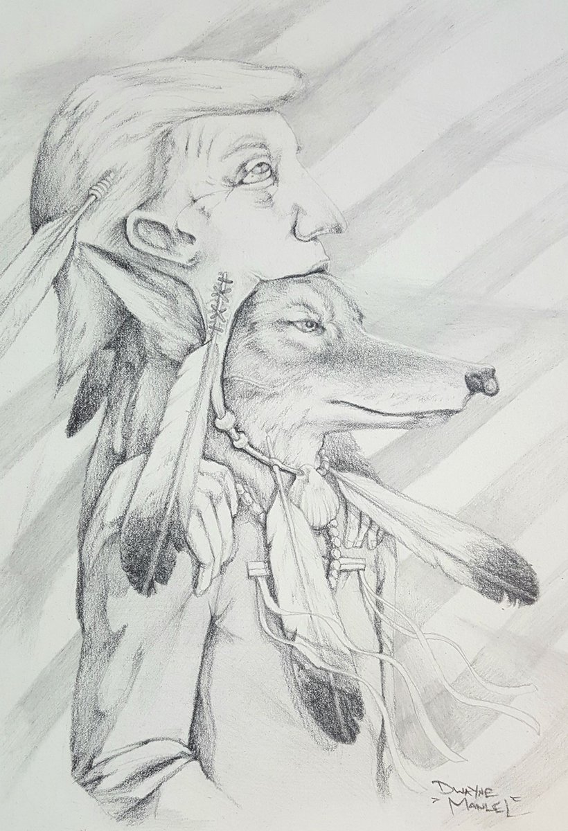 lakotalaw's tweet photo. We posted this beautiful drawing by Dwayne Manuel on Facebook today and have since received a handful of messages from supporters saying they are leaving our community, as this is "racist" and "disrespectful to the president." https://t.co/SrXhBLGUKk