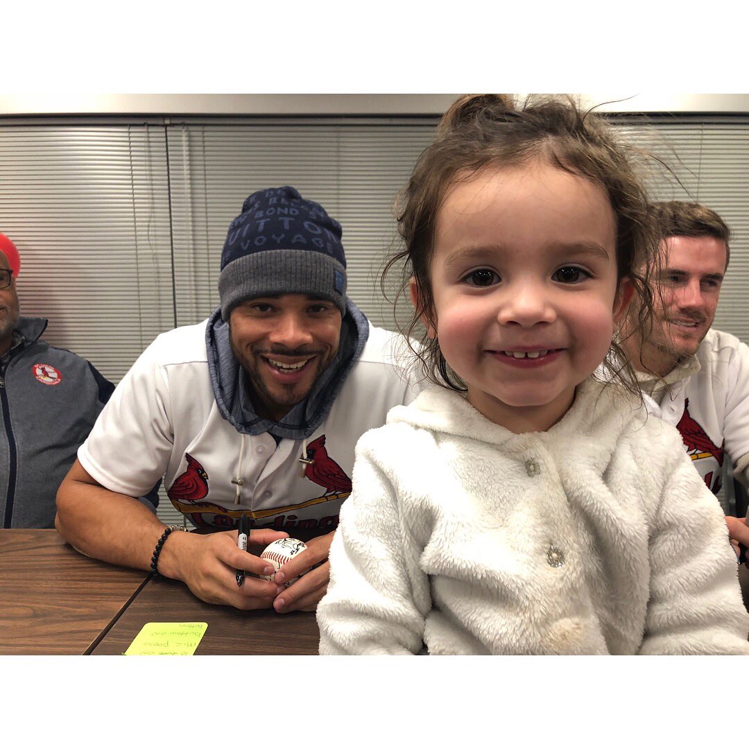 CarlaaAyala's tweet photo. We got to meet @TphamLV @aybaybader and @Jack9Flaherty today and my niece Avery got her picture taken with them! We are ready for some cardinal baseball! @Cardinals 😁 https://t.co/BNRTkPIAG8