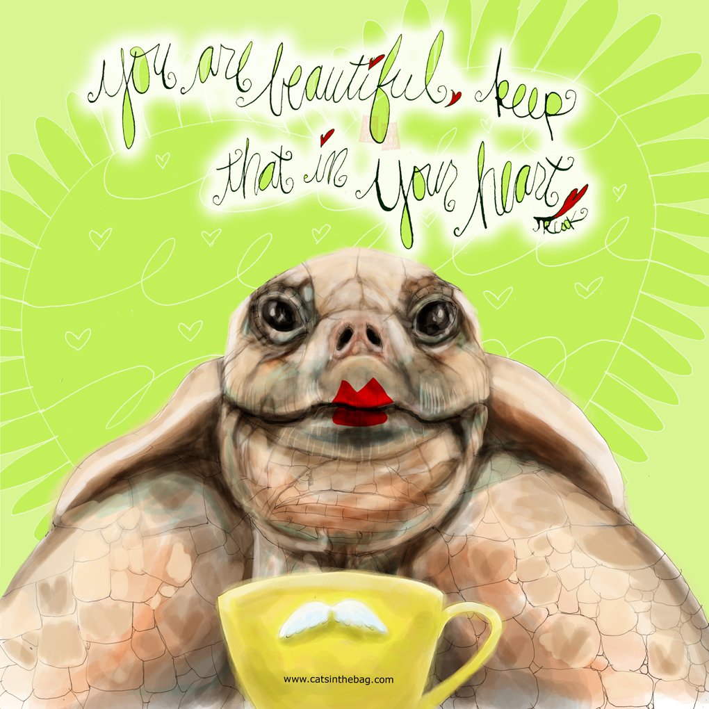 catsinthebagpur's tweet photo. You are BEAUTIFUL, keep that in your heart! What my #coffee says Jan 12 #coffeeart #beautiful #selflove #keepyourheart #coffeecreativity #tortoise #beyou #youhaveheart #heart #art #mentalhealth #creativity #illustration #beauthentic #loveyou https://t.co/6xfVdn2CrK