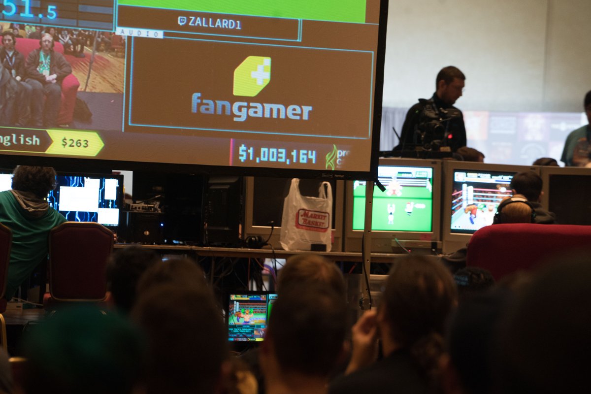 GamesDoneQuick's tweet photo. That moment when your charity speedrunning marathon raises a cool $1,000,000 #AGDQ2018 https://t.co/ZQLrU8esOk