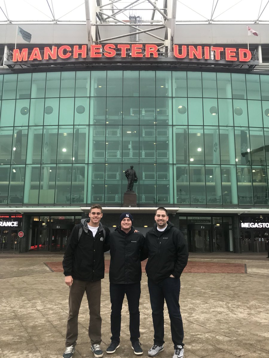 LinfieldTheta's tweet photo. Brothers Chris, Cole and Tyler are studying aboard this Jan Term visiting professional soccer stadiums! https://t.co/e6aJLpDegD