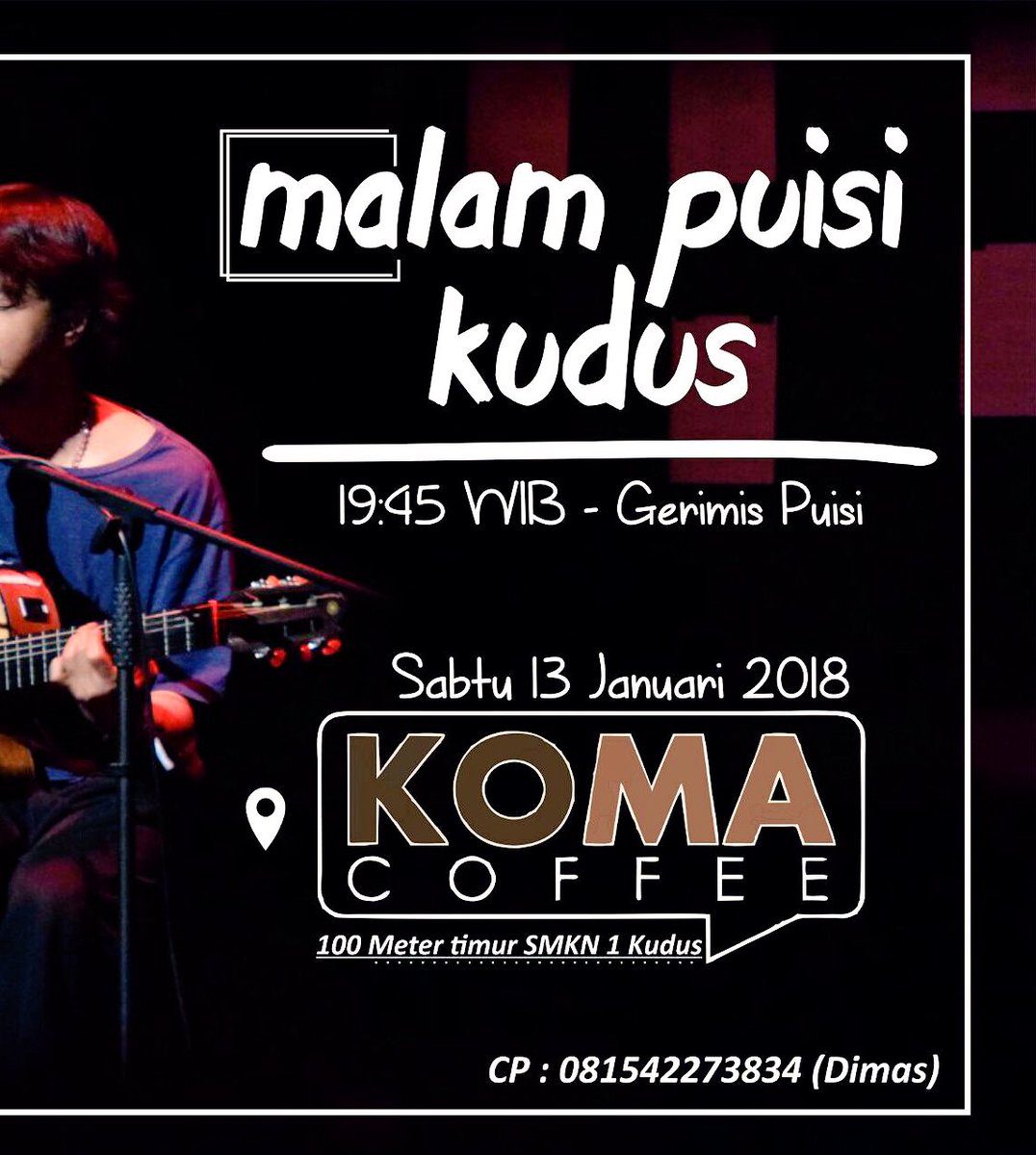 NANTI MALAM. 

#malampuisi #malampuisikudus

Cc <a href="/MalamPuisi/">Malam Puisi</a>