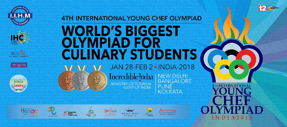 subornobose's tweet photo. The biggest of the culinary Olympiad - the IIHM Int'l Young Chef Olympiad is back again this Jan with mentors @SanjeevKapoor @d_foskett and host of celeb intl judges and 50 top culinary nations! @t2telegraph @ranveerbrar @SicilianChef @ChrisGalvin8 @andyvarma @ranveerbrar https://t.co/mYJn1RgsAh