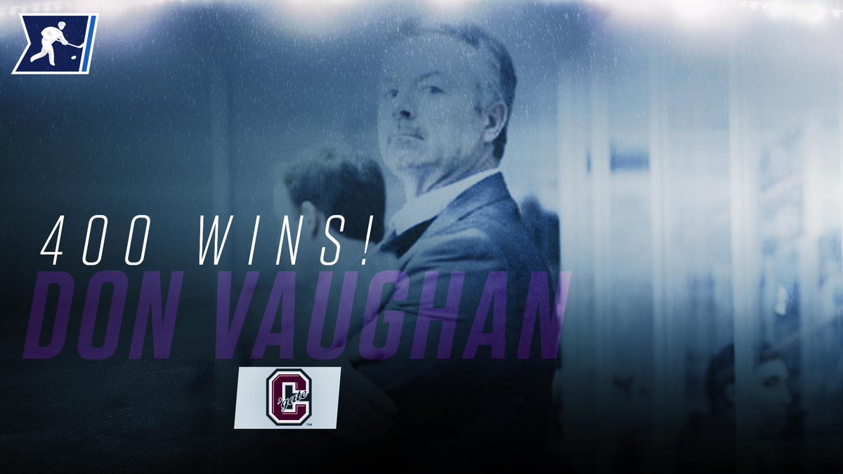 NCAAIceHockey's tweet photo. 400!
Congrats to @ColgateMIH head coach Don Vaughan, who registered his 400th coaching victory tonight. https://t.co/E9GIzdhoLh