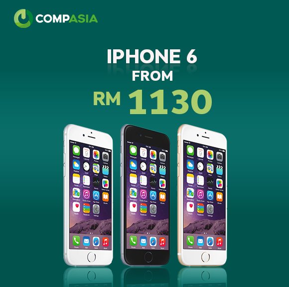 CompAsiaMY's tweet photo. Grab #iPhone 6 @RM1130! High Quality Refurbished Smartphones at CompAsia! Comes with 1-Year Warranty and 7-Day Money Back Guarantee. Use JOMTANAMPOKOK promocode for additional RM20 discount.Don't Miss Out!
#CompAsia #RefurbishedPhone https://t.co/N8NgWddk7d