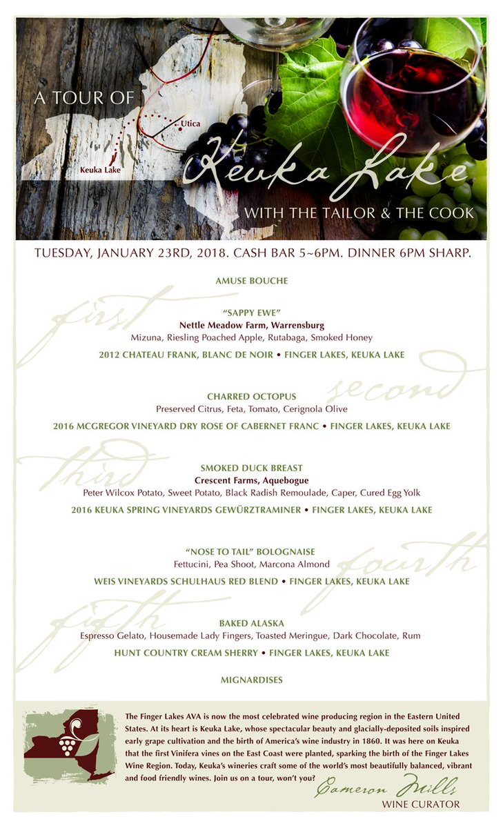 tailorandcook's tweet photo. Head on over to our Facebook page to enter a giveaway for a table for two at our upcoming wine pairing!  Valued at $170!! https://t.co/UuQ9C0peqH