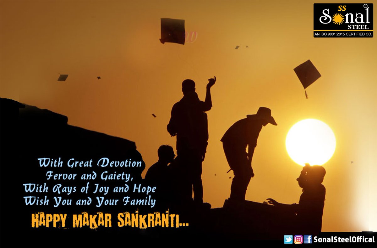 SonalSteelOffic's tweet photo. WITH GREAT DEVOTION
FERVOR AND GAIETY,
WITH RAYS OF JOY AND HOPE
WISH YOU AND YOUR FAMILY
HAPPY MAKAR SANKRANTI https://t.co/Gd7jQeXlaC