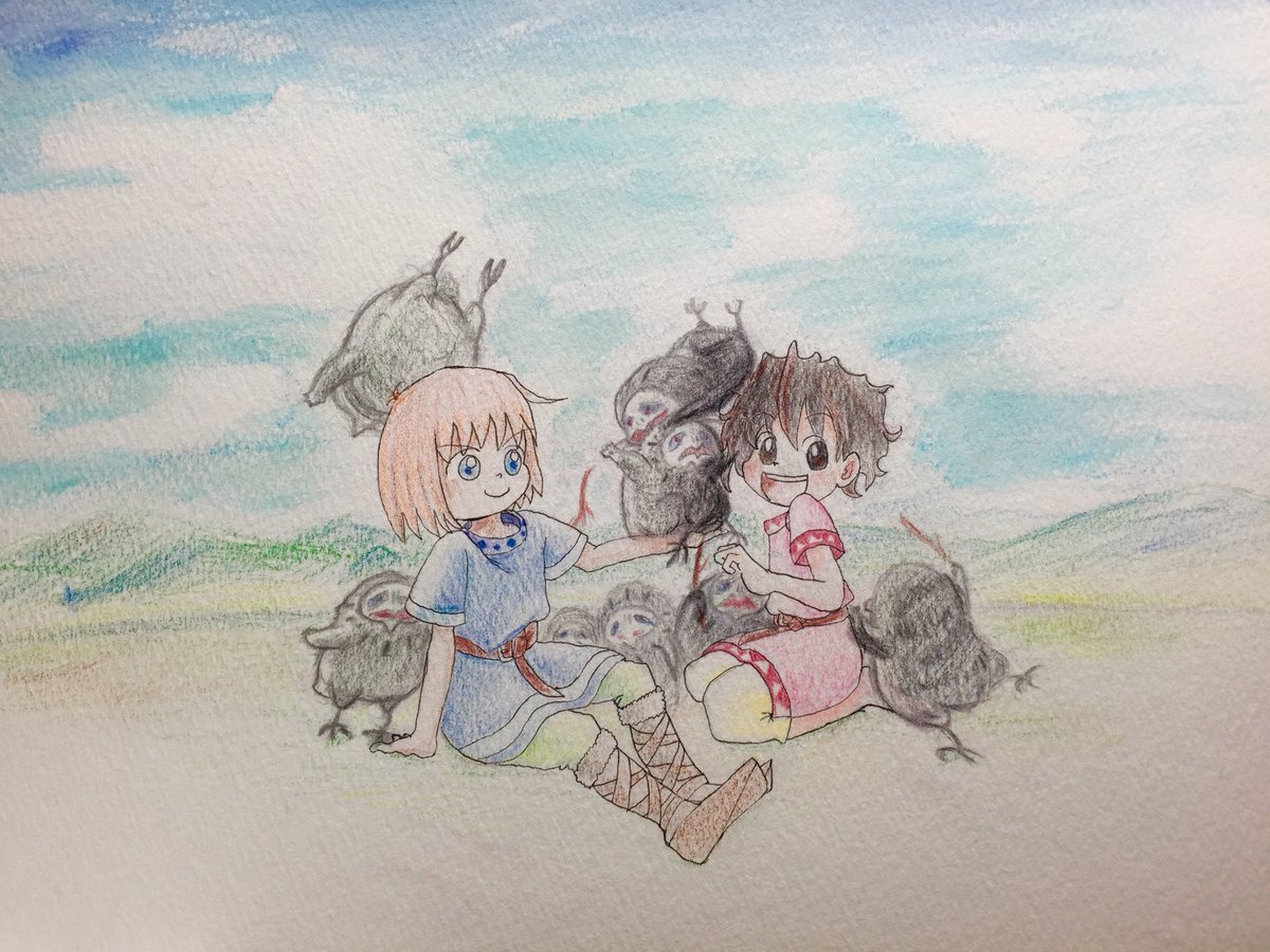 K Uma 過去絵みっけた 山賊の娘ローニャのイラスト 子供向けと侮るなかれ 子供版ロミオとジュリエットでわりと重くてシリアスなんですぞ 面白いよお ローニャは初めはツンとしてるけどビルクはハナからローニャ大好きすぎるだろあっ可愛い と落ちました