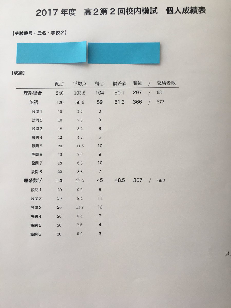 鉄緑会 校内模試 2020中２ 第二回 英語 数学-