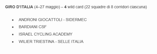 wild cards, giro 101
