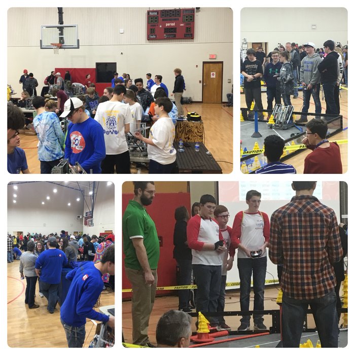 VEX Robotics competition in full swing at Drew Central Schools. Go Bulldogs! #WhateverItTakes