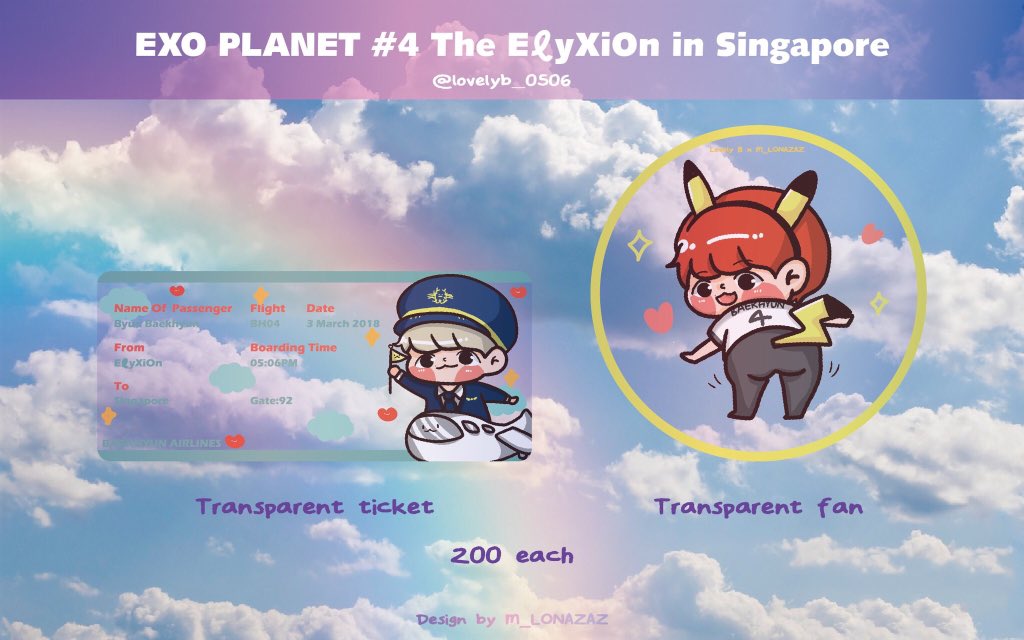 We welcome you onboard to #ElyXiOnInSG 

Find your way to the concert with our Captain Baekhyun and meet Bikachu again!😍 

Date: 3 March 2018
Time: 2 different timing - will distribute them separately 
Venue: to be announced 

See you there!❤️