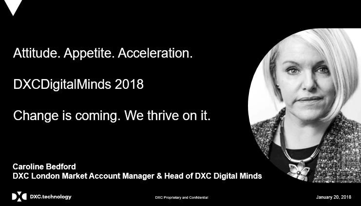 bedfordcj's tweet photo. #DXCDigitalMinds 2018 kicks off at #ACORD this week.
40 delegates from London Market Brokers &amp; Insurers, teamed with 30 senior market leaders. Sharing ambition to pair #technology &amp; #innovation with #talent &amp; #culture to keep London strong.
Change is coming. Watch this space. https://t.co/7Mg4vvHd00