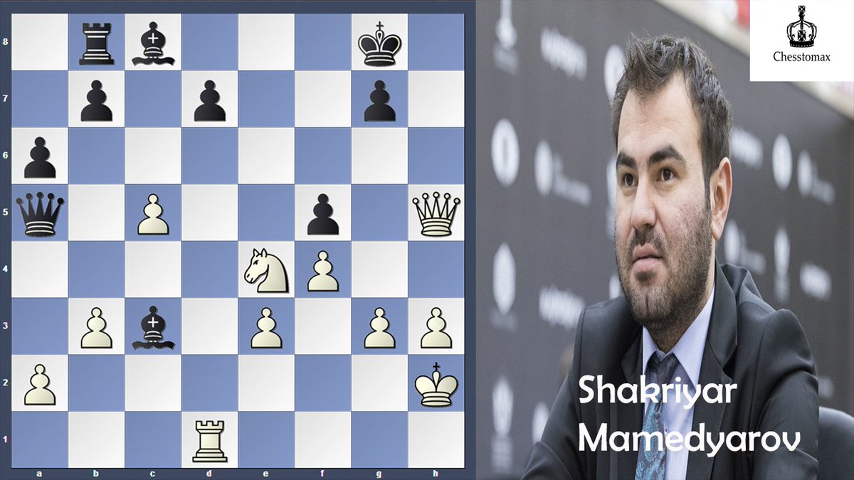 chesstomax's tweet photo. What a beautiful game by Azerbaijani beast Shakriyar Mamedyarov. Can you find his path to victory? ;)
Its white to move and checkmate in 5. Goodluck ;)
#chess #chesstomax #chesspuzzle #checkmate #mamedyarov https://t.co/fkFzHR3X7w