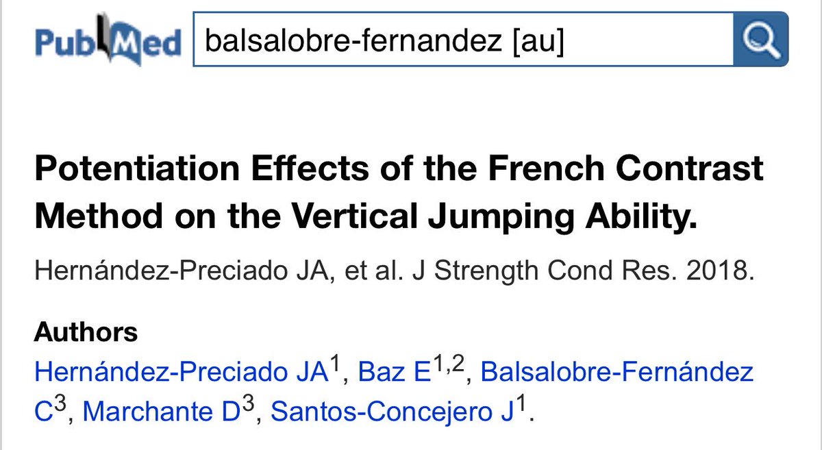 DocBalsalobre's tweet photo. 🚨NEW PAPER: Potentiation effects of the French contrast on vertical jumping🏋🏻‍♀️💥

Up to 11%⬆️ in CMJ height w/ this protocol. Great collaboration w/ @JordanSudafrica &amp; @Explosiv0 team!💪🏻 Btw, @MyJumpApp @PowerLiftApp were the instruments📱

https://t.co/14ctkjHoME https://t.co/Vhs06HQLAz