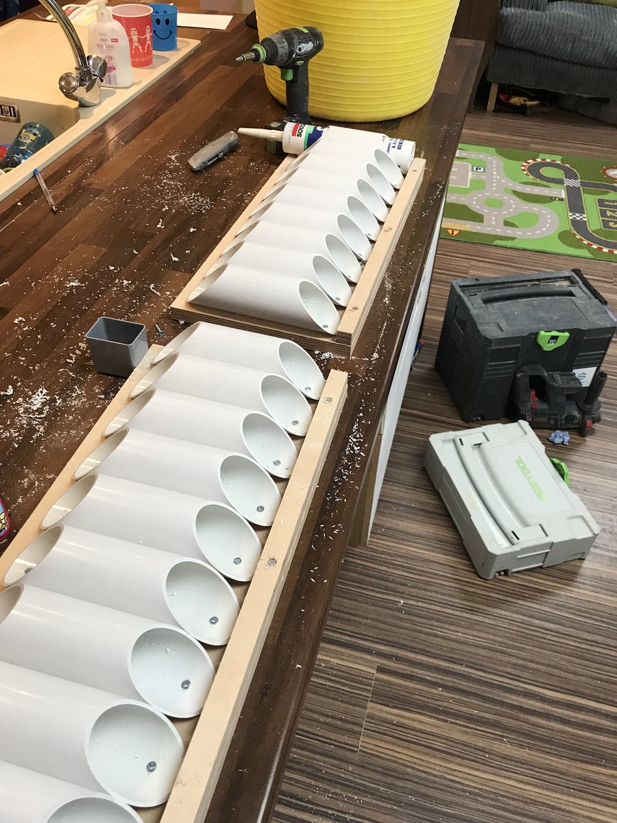 fittedsolution's tweet photo. A hour well spent making removable tube storage for the van simple quick and hopefully time saving #birchply using @ButtonfixUK @Festool_GB nice clean cuts on the kapex. #toolstorage #solventweld #neat #timeismoney #fittedsolutions #kitchenfitter #chipy #eastmidlands #derby https://t.co/KPZY8DOKvF
