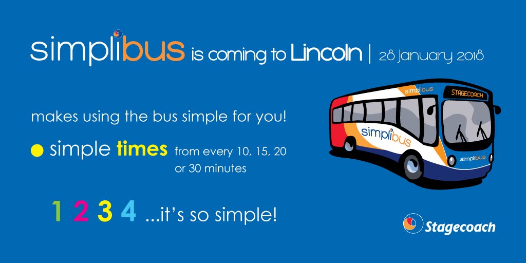 StagecoachEMid's tweet photo. Simple times. Take the stress out of planning your travel with our new #Lincoln #simplibus service, launching 28 January 2018 ➜ https://t.co/u4UsvpyGut https://t.co/FibC0c7t1n