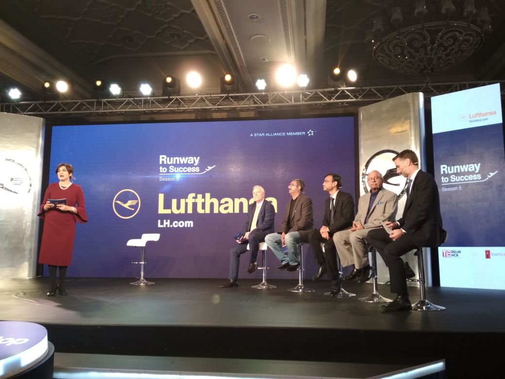 Jury members - Mr Wolfgang Will, Director - South Asia, Lufthansa; Girish Shivani, Ex. Director &amp; Co-Founder, Your Nest Venture Capital Fund; Alok Mittal, Board Member, TiE Delhi, NCR &amp; Alexander Schlaubitz, Global VP, Marketing, Lufthansa. #LHRunwayToSuccess
