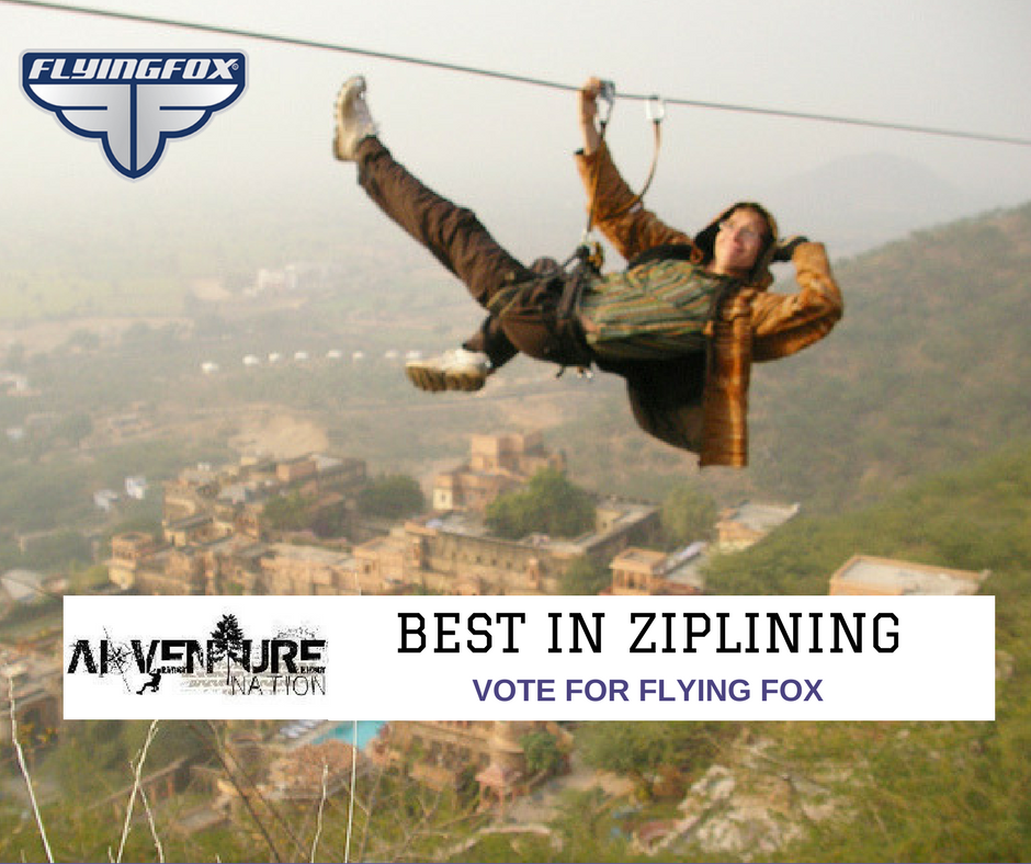 FlyingFoxZip's tweet image. Flying Fox has been Nominated for the upcoming #AdventureNation Awards. Vote for us at adventurenation.com/query/form/sur… ...#VOTE For #FlyingFox #ziplining #adventure #delhigram #neemrana #JustDoIt
