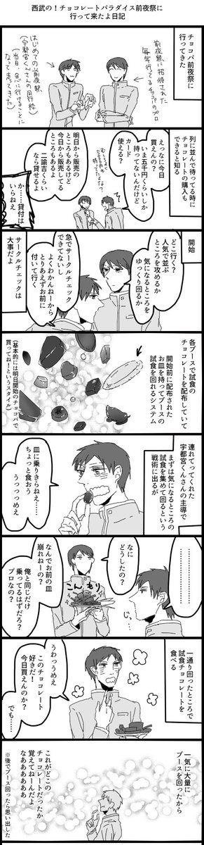 昨日のチョコパたのしかった日記①だよ　私の懐がTくんだったのでうつたかで描くよ 