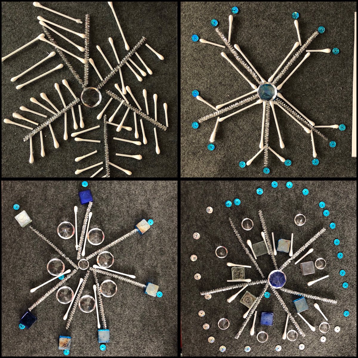 Darla Myers on Twitter: "Exploring snowflakes through loose parts and oil  pastels.… "
