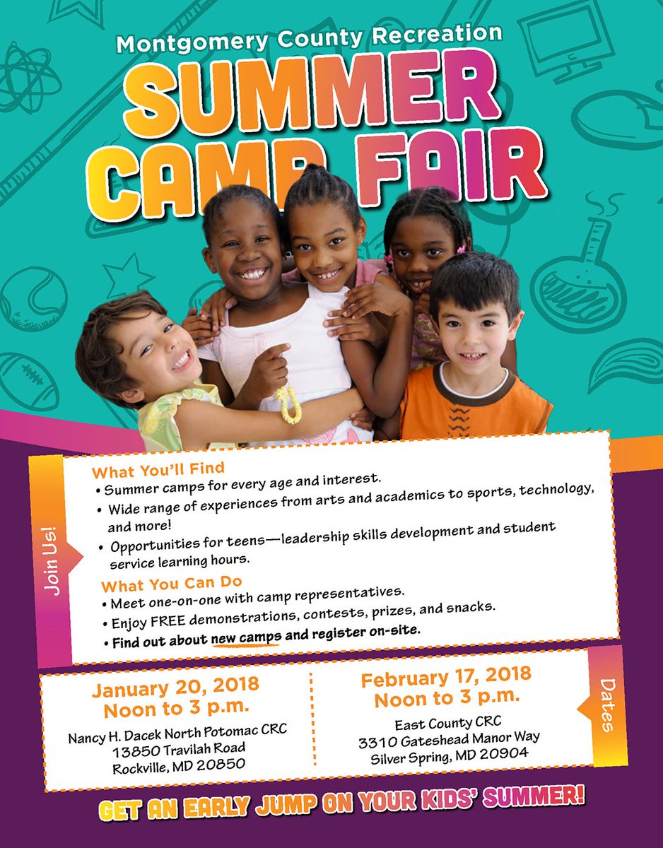 Moco Rec On Twitter Today Don T Miss Summer Camp And Job Fair At North Potomac Community Center In Rockville Bring The Kids Meet Camps Staff And Vendors Win Prizes Play Games And