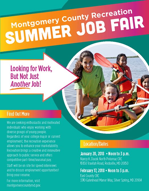 Moco Rec On Twitter Today Don T Miss Summer Camp And Job Fair At North Potomac Community Center In Rockville Bring The Kids Meet Camps Staff And Vendors Win Prizes Play Games And