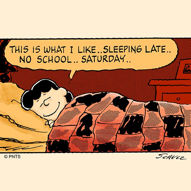 Snoopy's tweet photo. Saturdays are for sleeping in. https://t.co/9O8ut4kKOC