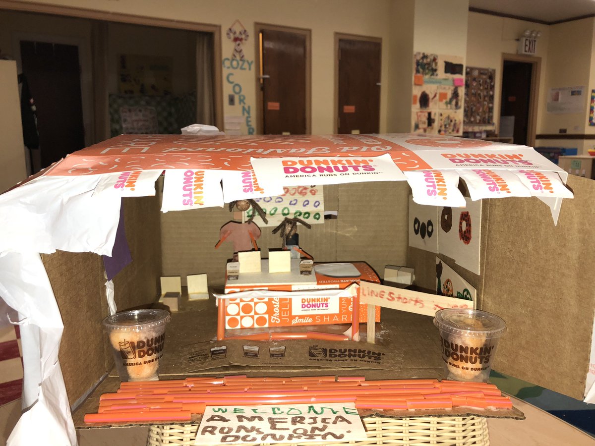 OLA_School_Bx's tweet photo. Here is their model @dunkindonuts they made in class! https://t.co/jiAQuighM1