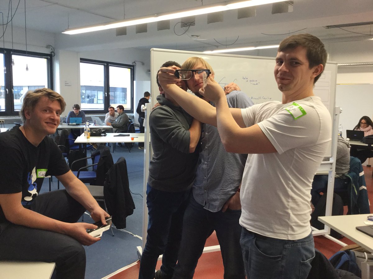 suzisahne's tweet photo. Great start into 2018 at the ZEISS #hackathon in Munich. This weekend we hacking cool products in the field of vision and optics #ZEISShack #Microsoft #infineon #pmdtechnologies https://t.co/m83hgmeY0x