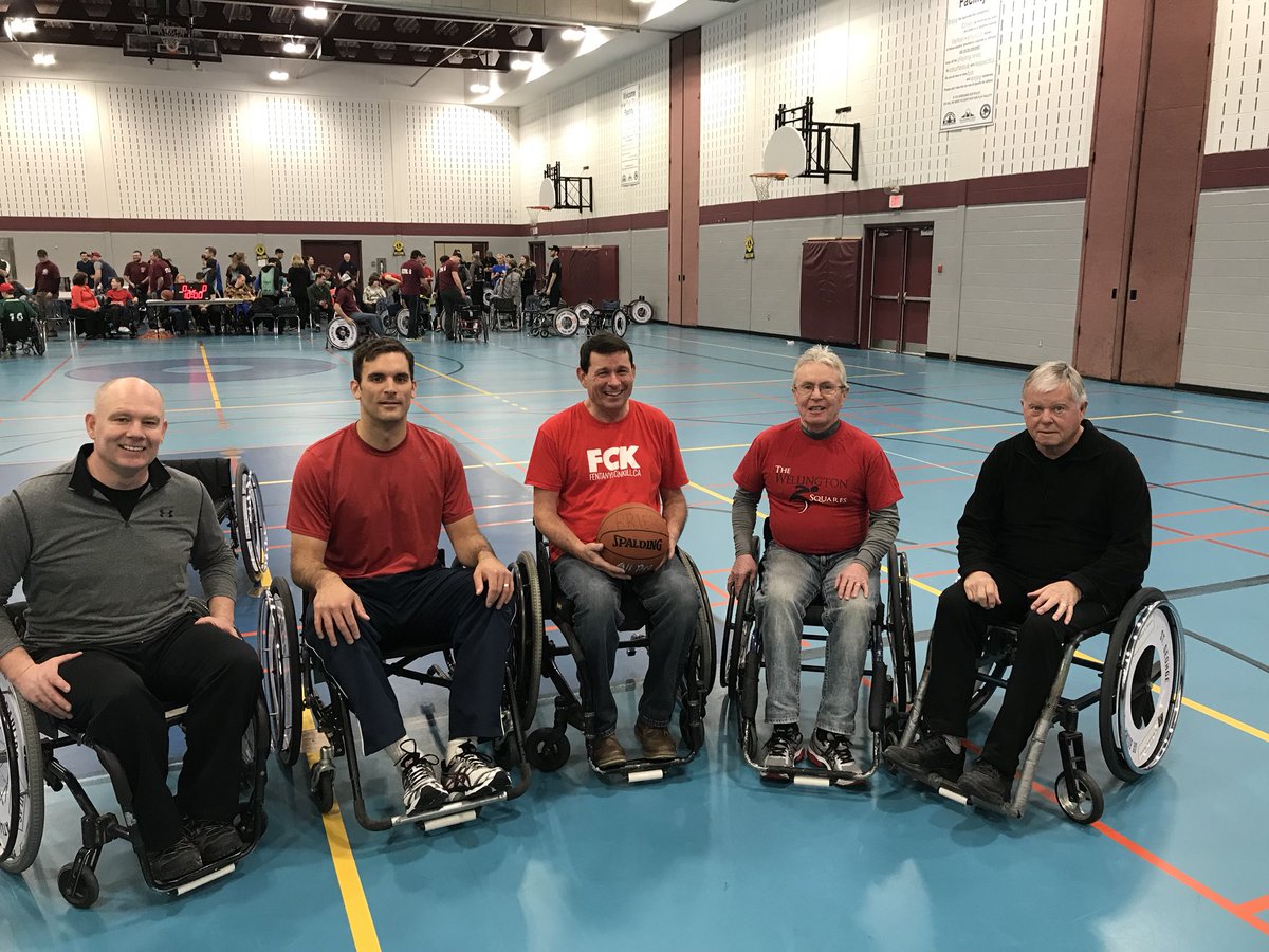 BrantfordFire's tweet photo. Councillors and City members playing wheelchair Basketball in suppprt of Participatiom House and Brantwood.  Lost our first game... https://t.co/MfLXymRkA4
