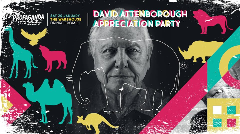 David Attenborough Appreciation Party tonight at Propaganda Leeds. Expect an audio-visual mix from the likes of Arctic Monkeys, Catfish and the Bottlemen, Blink-182, The 1975, The Strokes + much more! > fatso.ma/pkk1