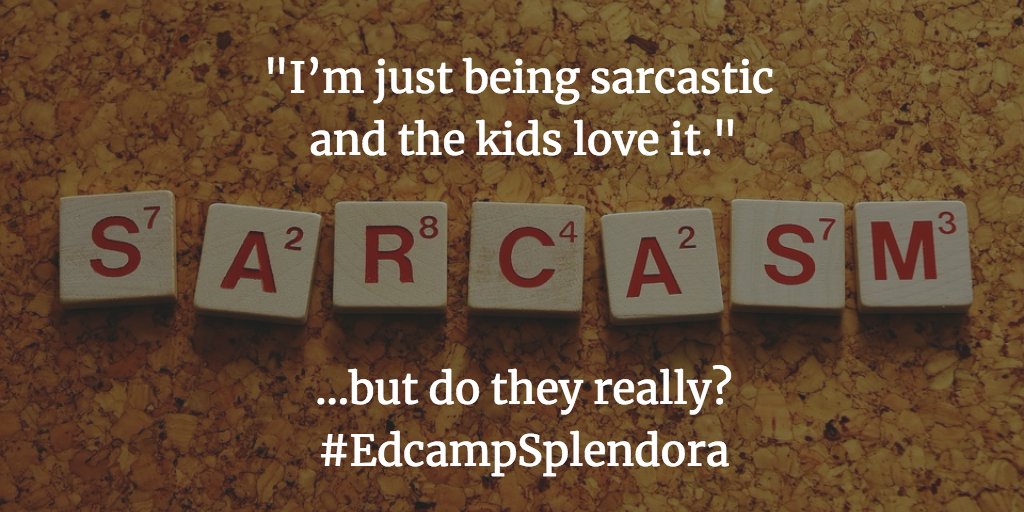 Mann4Edu's tweet photo. When the adults are sarcastic in their interactions with the kids they are giving permission to the kids to be sarcastic with each other. Is that the culture you want and need in your classroom or school #culture ? #EdcampSplendora https://t.co/RbC916gagI