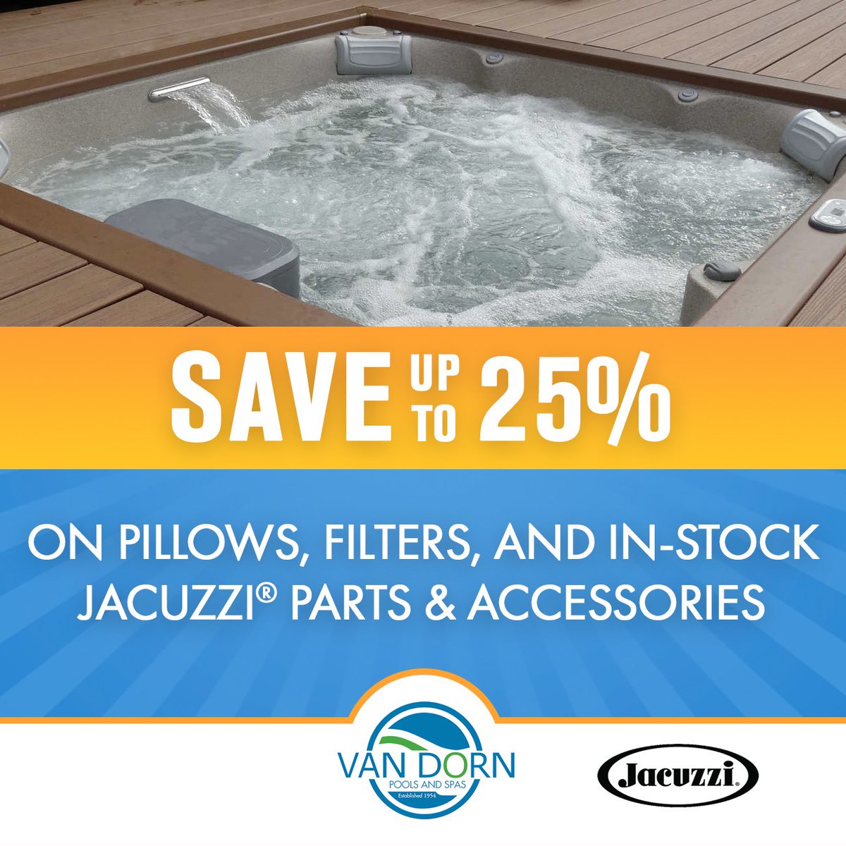 Limited time left to save up to 25% on pool and hot tub parts, toys and accessories!