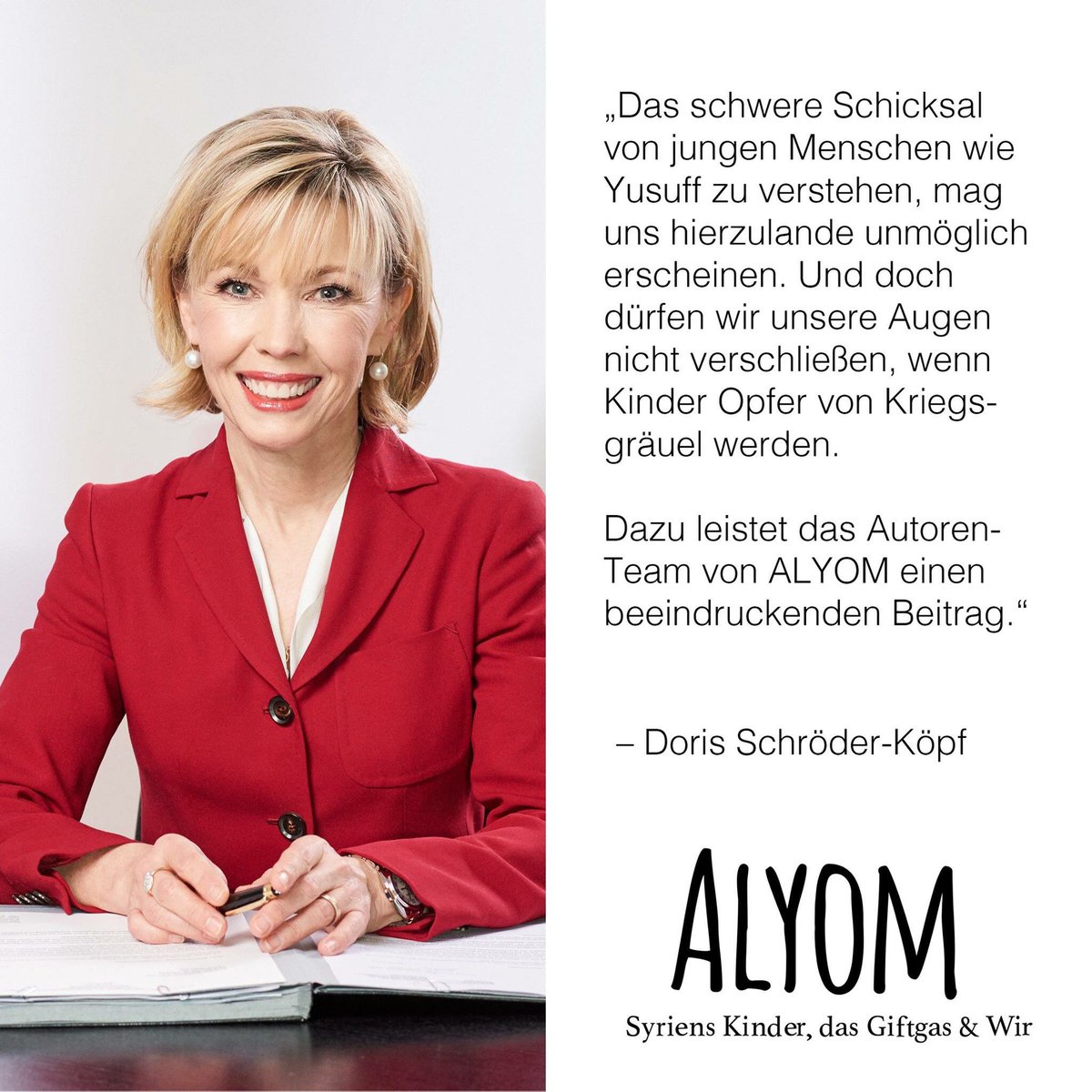 FloGehm's tweet photo. Tolles Feedback von @DorisSchroederK zu unserem @AlyomPodcast der @ASAkademie: Wir dürfen unsere Augen nicht verschließen, wenn Kinder Opfer von Kriegsgräuel werden! Deswegen heißt für uns auch 2018: Hinhören statt wegschauen! #Alyom #AlyomPodcast #Syrien #SyriensKinder https://t.co/7hgNLsNkWp